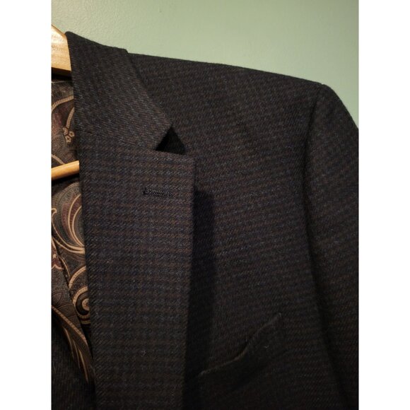 Lauren Ralph Lauren Wool Cashmere Blue Brown Check 2 Button Sportcoat Sz 42R - Picture 2 of 7